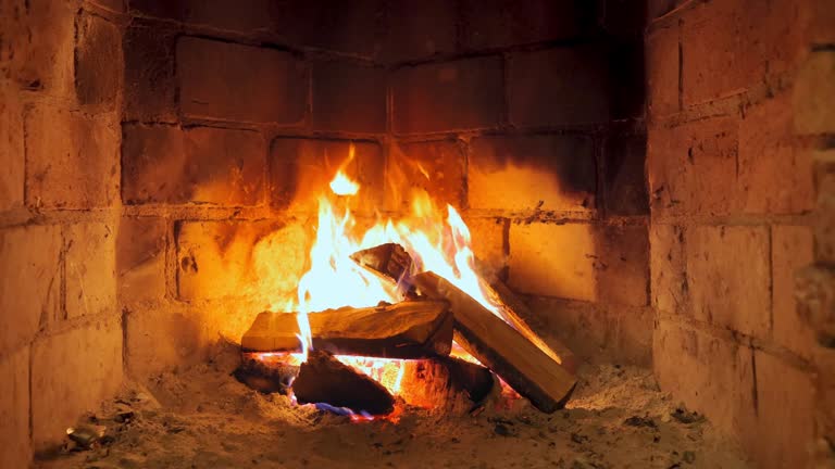 Old stone Fireplace Close up