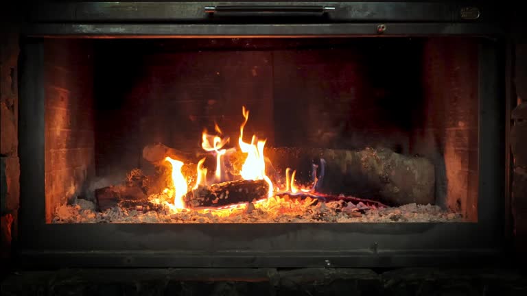 Old stone Fireplace Close up