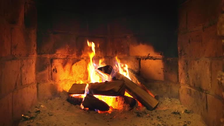 Old stone Fireplace Close up