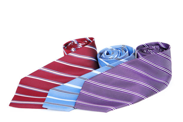 Striped neckties isolated on white background
