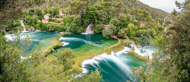 Amazing Nature Landscape in famous Krka National Park of Croatia with its wonderful waterfalls