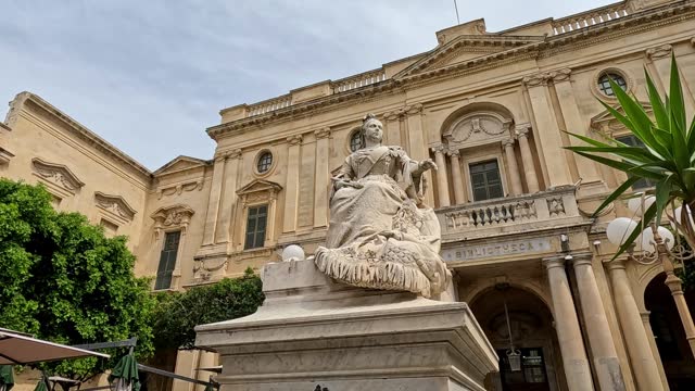 The Statue Of Queen Victoria On The Republic Square In Valletta