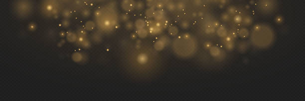 istock Sparkling golden magic dust particles. Confetti and glitter stars. 2066432797