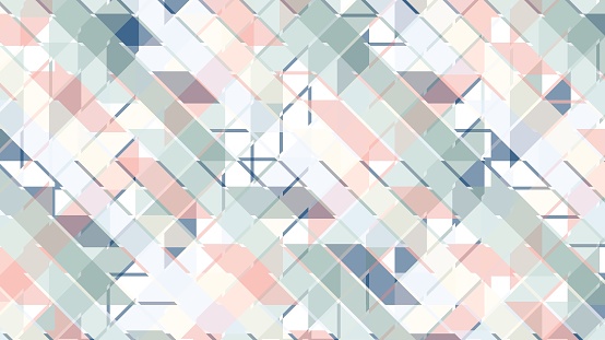 Abstract pattern drawing of colored faded intersecting lines and shapes. Vector background.