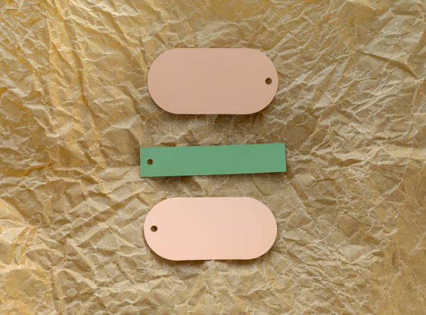 clothing tags, price tags on a kraft background, your inscription