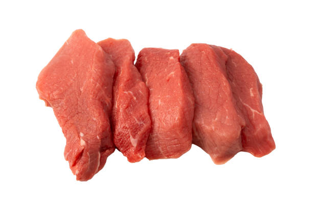 istock Veal pieces raw isolated on white background. 2066471162