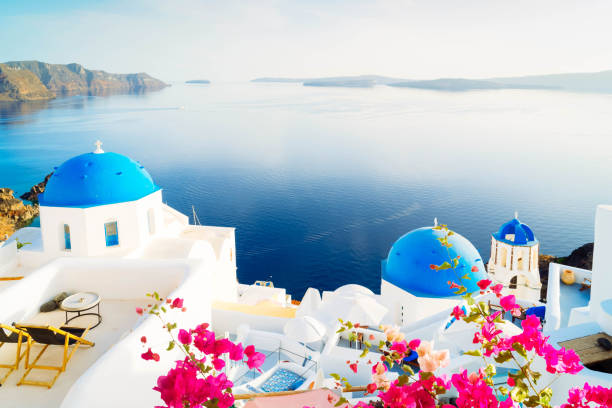 istock white belfries Santorini island, Greece 2066486781