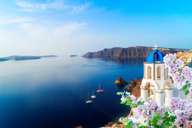 istock white belfries Santorini island, Greece 2066490930