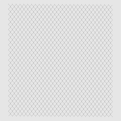 Metallic black mesh on a white background. Geometric texture. Interlaced wavy lines. Monochrome linear waves fence. Vector illustration.