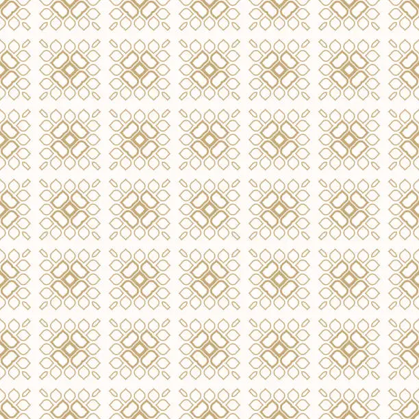 Vector illustration of Vector geometric floral pattern. Elegant abstract gold and white ornament