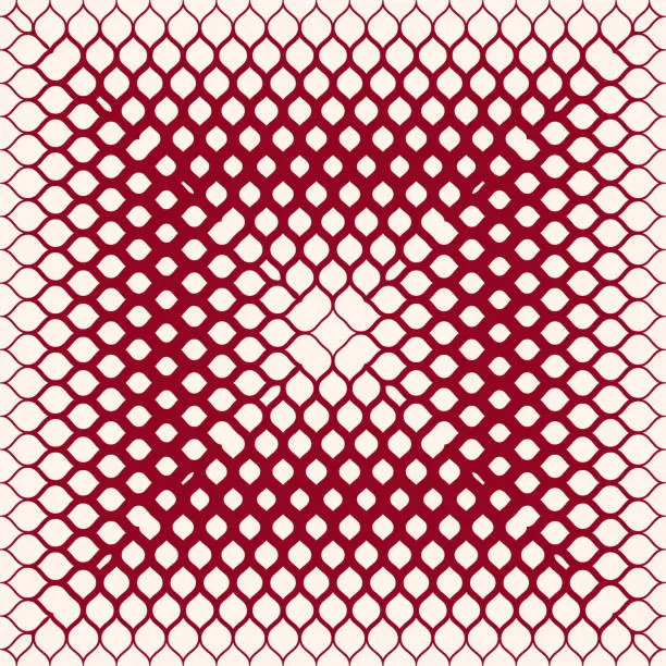 Vector illustration of Vector halftone texture. Burgundy and beige geometric seamless pattern