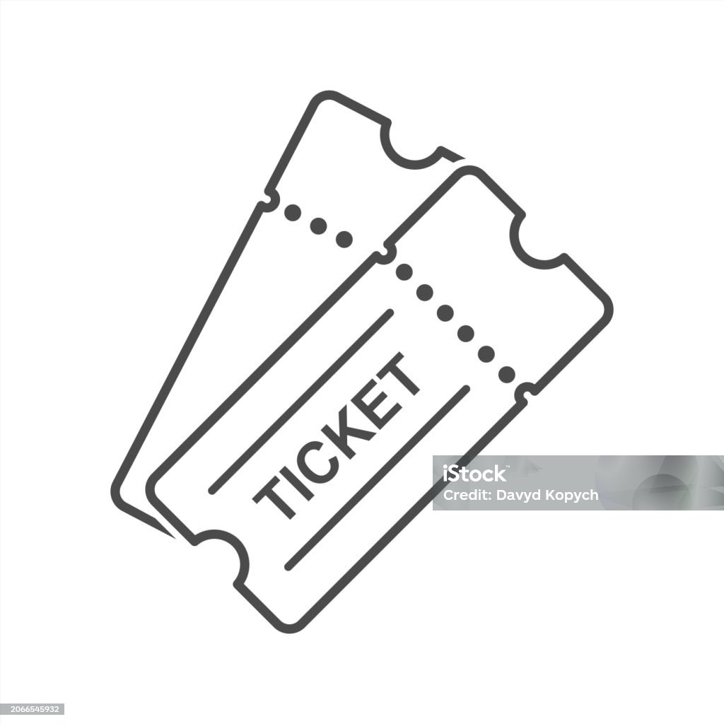Ticket icon vector. Line raffle ticket symbol. Trendy flat outline ui sign design. Thin linear graphic pictogram for web site, mobile application. Vector 10 eps. Accessibility stock vector Ticket icon vector. Line raffle ticket symbol. Trendy flat outline ui sign design. Thin linear graphic pictogram for web site, mobile application. Vector 10 eps. Accessibility stock vector