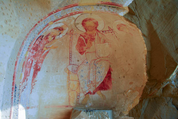istock Fresco at David Gareji: a 6th-century rock-hewn Georgian Orthodox monastery complex 2066549030