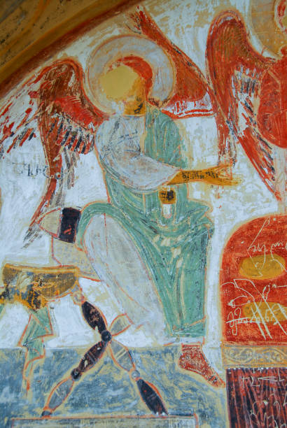 istock Fresco at David Gareji: a 6th-century rock-hewn Georgian Orthodox monastery complex 2066549037