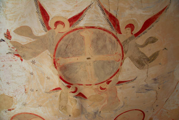 istock Fresco at David Gareji: a 6th-century rock-hewn Georgian Orthodox monastery complex 2066550603