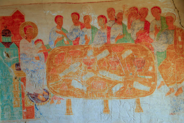 istock Fresco at David Gareji: a 6th-century rock-hewn Georgian Orthodox monastery complex 2066552162