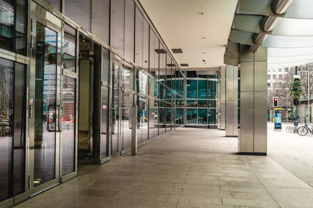 istock Glass office building entrance 2066623031