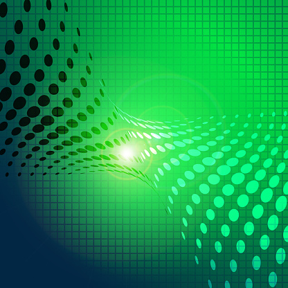 Abstract digital background image of green distorted dots
