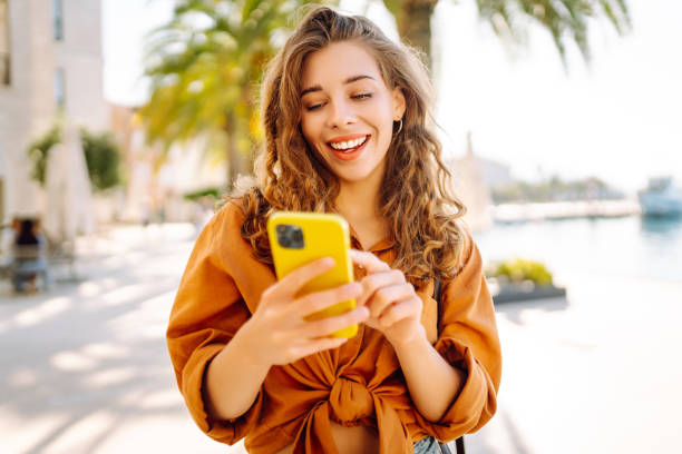 istock Young woman on vacation smiling happy. 2066704475