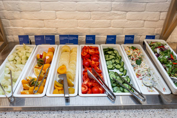 istock Elegant Buffet Spread with Fresh Cut Fruits and Vegetable Selection in hotel 2066705036