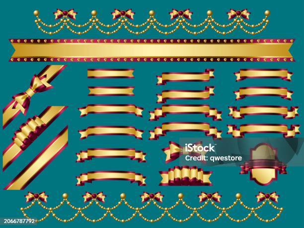Triple Color Ribbon Ribbon Three Color Set 2b Stock Illustration - Download Image Now ...