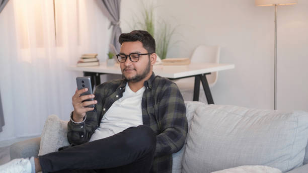 istock Video phone call virtual communication man home 2066866859