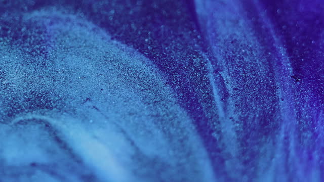 Sparkling paint wave ink flow blue glitter gloss
