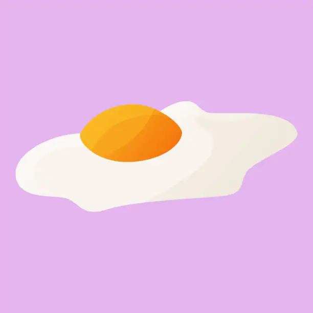 Vector illustration of Vector fried chicken egg food cooking vector illustration