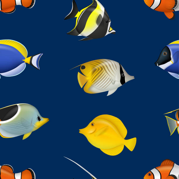 istock seamless pattern with tropical fishes. seamless texture with acquarium fishes 2066975895