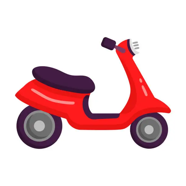 Vector illustration of Vector isolated scooter cartoon on white background