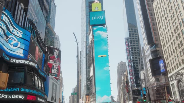 Illuminated Billboards At Broadway Theater District At Times Square
