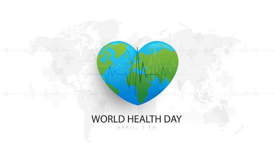 World Health Day is a global health awareness day celebrated every year on 7th April. health care medical science with icon digital technology world concept modern business. vector design