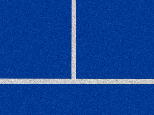 blue white tennis court graphic view