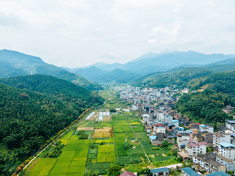 Aerial photography of agricultural fields