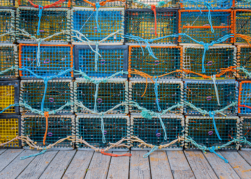 Lobster Pots at port in Peggy's Cove.