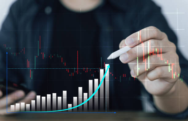 istock Growing graph with stock graph concept  Investing in stock trading 2067146145