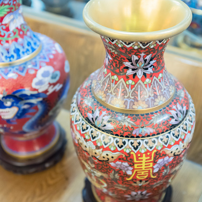 Chinese cloisonne vases