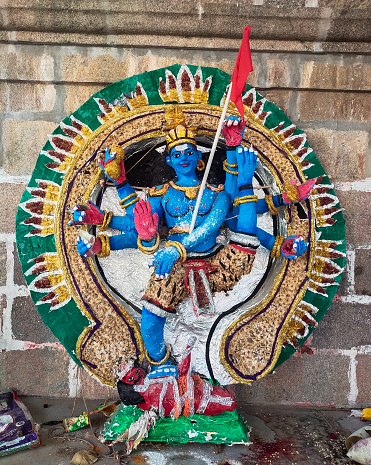 creative lord shiva statue in siva temple