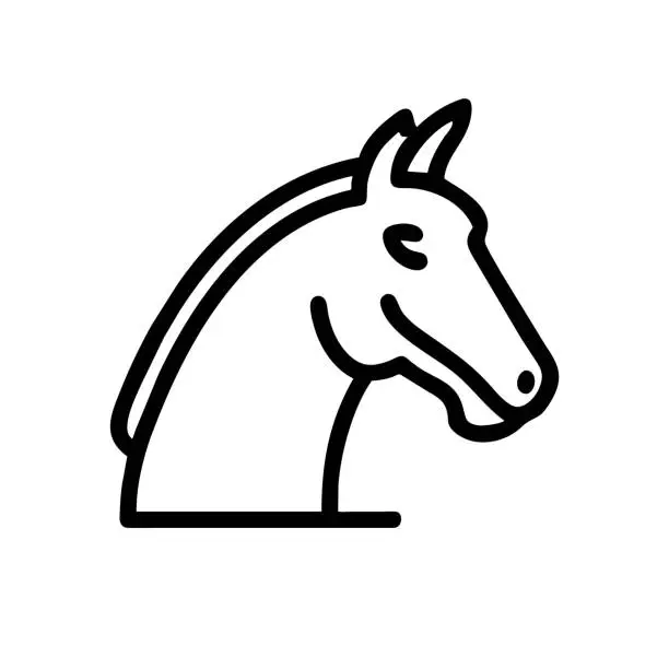 Vector illustration of Vector drawn horse head icon.