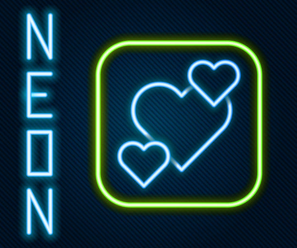 istock Glowing neon line Heart icon isolated on black background. Romantic symbol linked, join, passion and wedding. Happy Valentines day. Colorful outline concept. Vector 2067327729