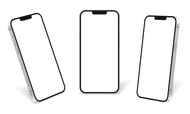 realistic vector mockup digital tablet, mobile phone, smart phone, laptop and computer monitor. ui / ux design. vector illustration, modern digital devise, digital template. 3d stock illustration. eps 10. - iphone stock illustrations