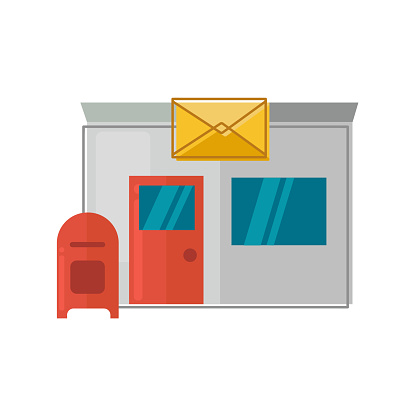 Post office icon clipart avatar logotype flat isolated vector illustration