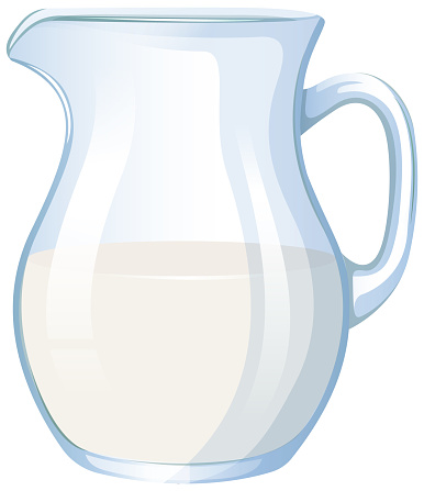 Vector illustration of a half-full milk pitcher