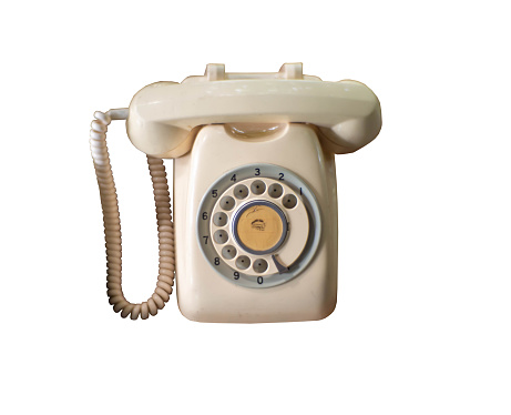 Old orange telephon