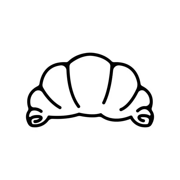 Vector illustration of Croissant Line Icon Vector Design.