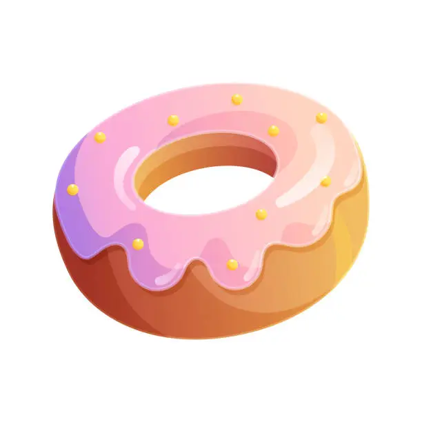 Vector illustration of Vector colorful donut on white background