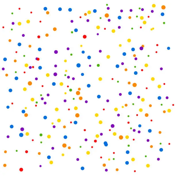 Vector illustration of Vector colorful confetti background in flat style