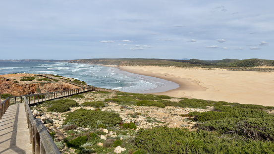 Beach and waves in the Algarve