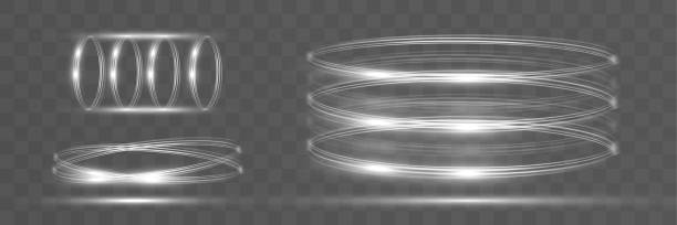 white blur trail wave,
circle silver line of light speed.vector illustration. - white background horizontal selective focus silver stock illustrations