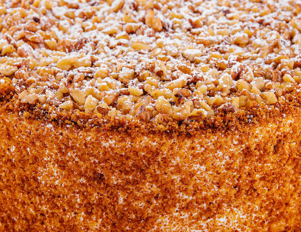 Homemade honey cake close up